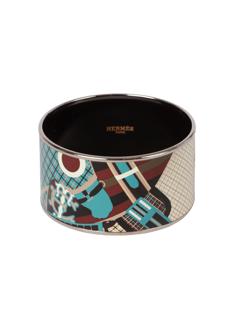 WIDE ENAMEL BANGLE BRACELET