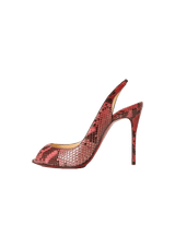 SNAKESKIN SLINGBACK PUMPS 35.5