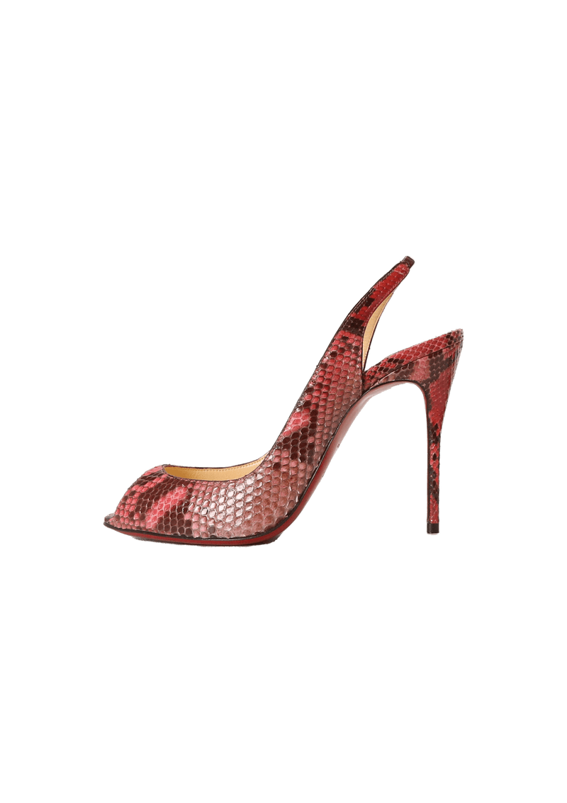 SNAKESKIN SLINGBACK PUMPS 35.5