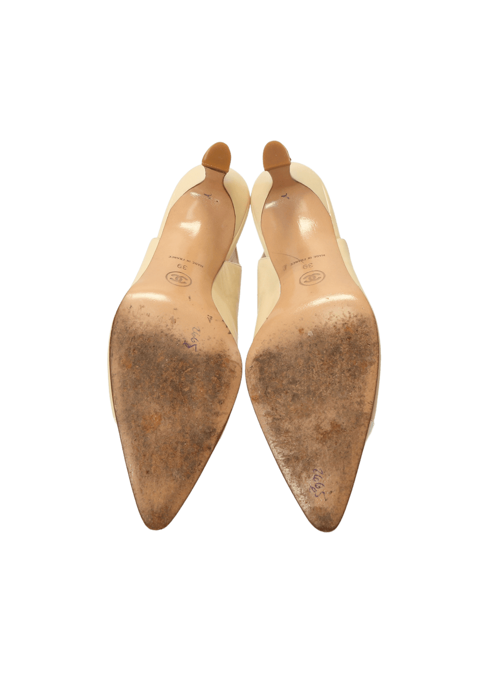 Pumps Chanel Vintage Interlocking CC Logo Slingback 37 Bege