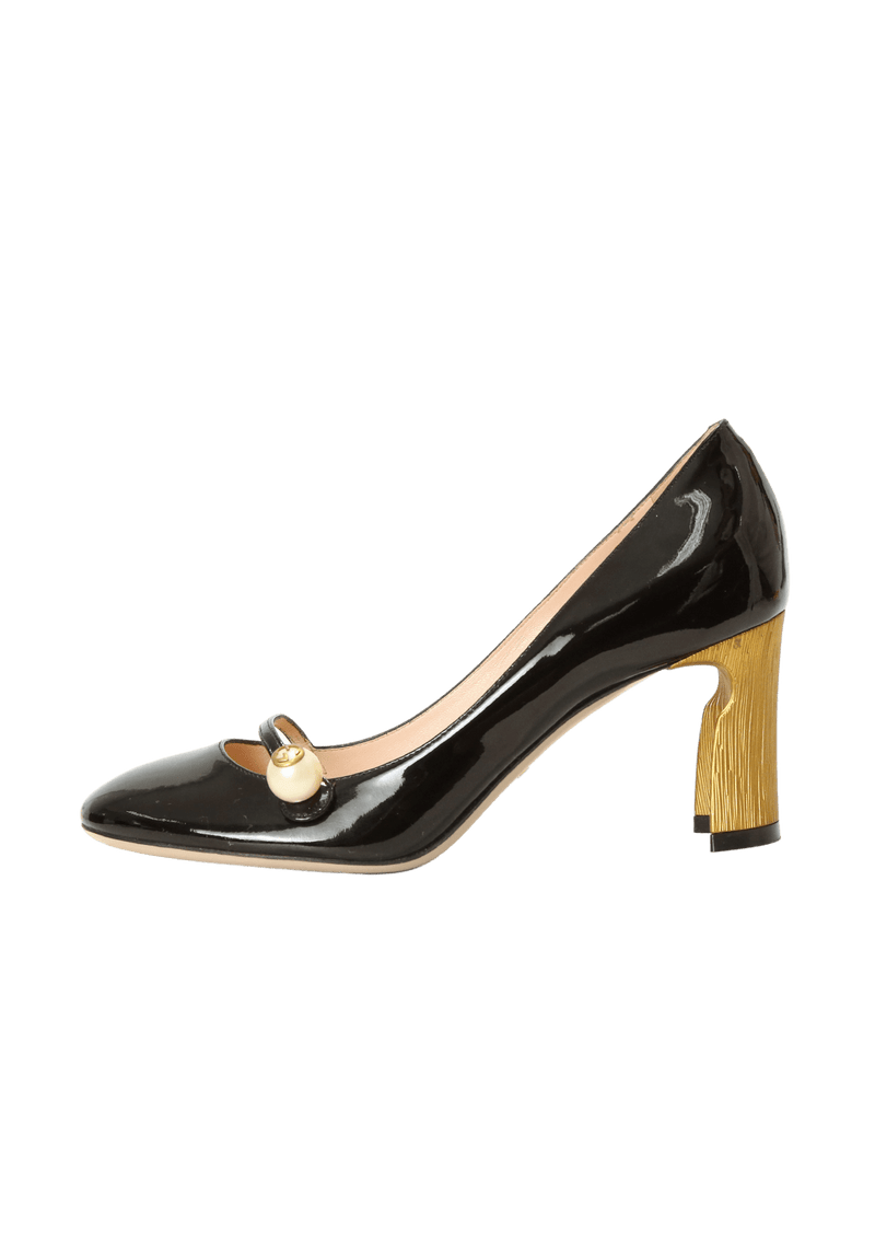 Pumps Gucci Arielle Patent Mary Jane Preta Original Gringa
