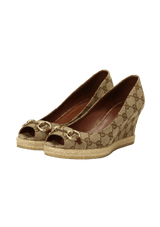 GG CANVAS HORSEBIT PUMPS 35