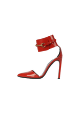 PATENT URSULA ANKLE STRAP PUMPS 35.5