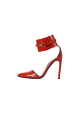 PATENT URSULA ANKLE STRAP PUMPS 35.5