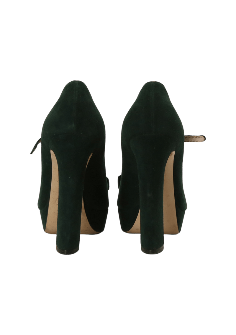 SUEDE BOW PUMPS 36