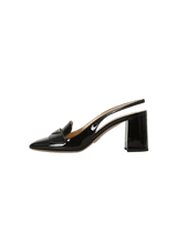 PATENT LEATHER SLINGBACK PUMPS 38