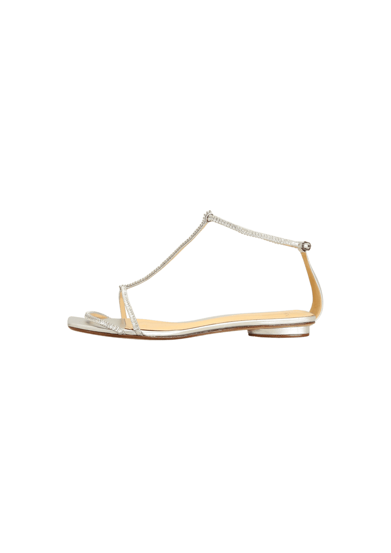 ELINA CRYSTAL 10 FLAT SANDALS 39