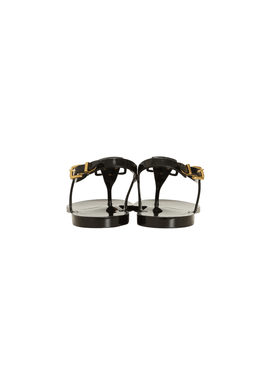 RASTEIRA VALENTINO VLOGO T-STRAP SANDALS 37 PRETO ORIGINAL – Gringa