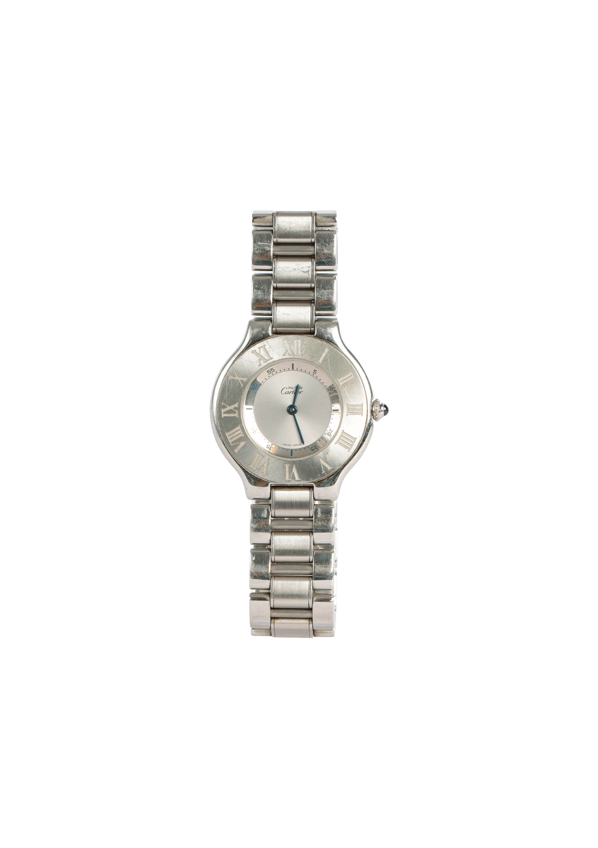 RELÓGIO CARTIER 21 MUST DE CARTIER 28MM WATCH PRATA ORIGINAL – Gringa