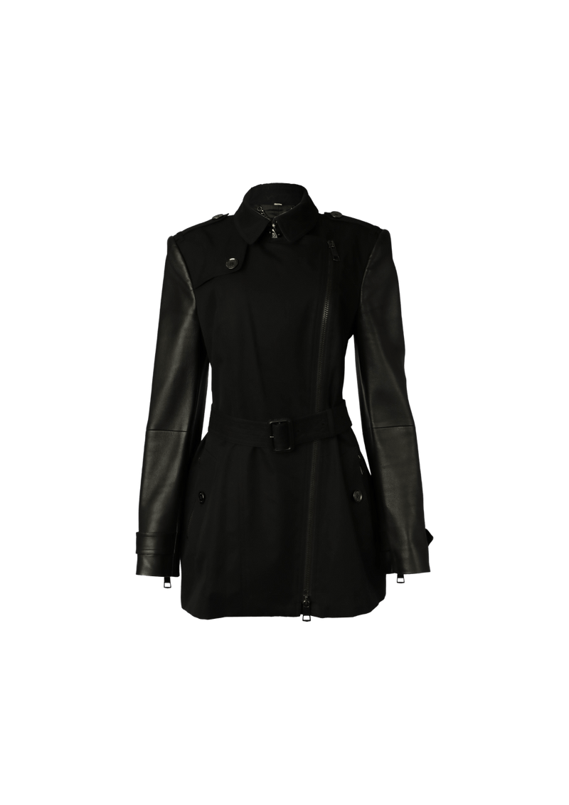 ASHINGTON TRENCH COAT WITH LEATHER SLEEVES 42