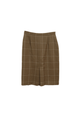 PLAID WOOL SKIRT 36