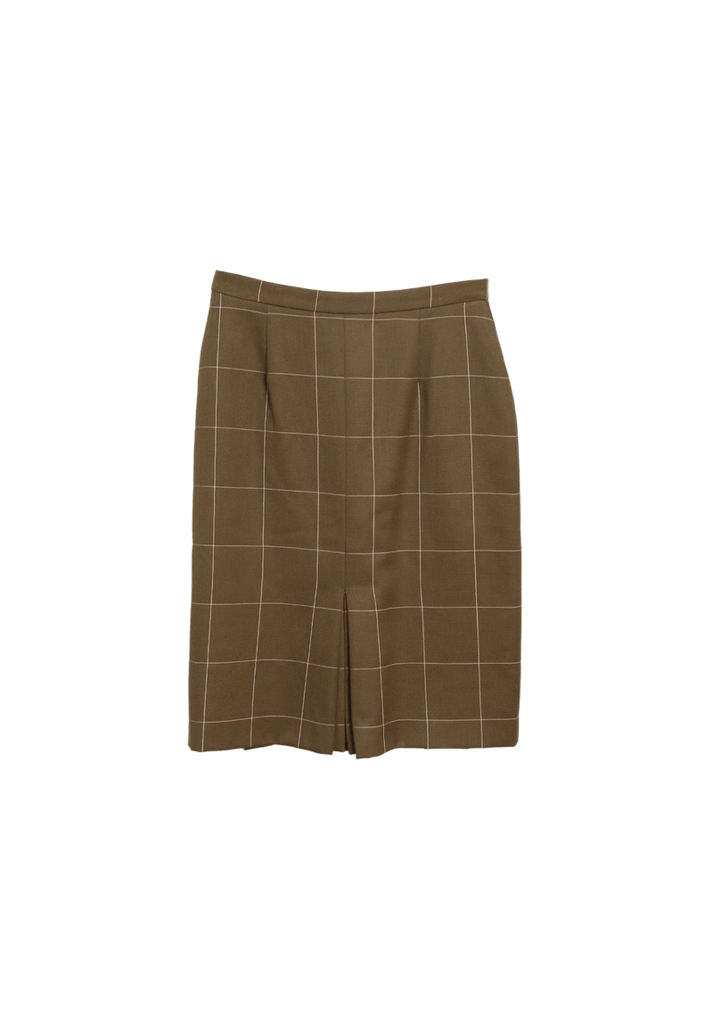 PLAID WOOL SKIRT 36