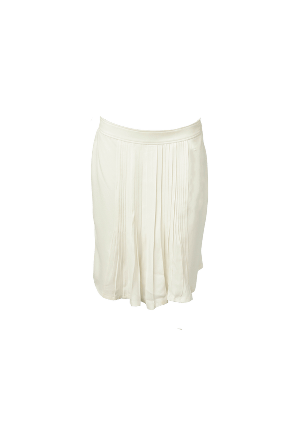 PLEATED ACCENTS KNEE-LENGTH SKIRT 40