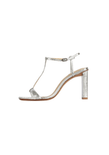 METALLIC T-STRAP SANDALS 34