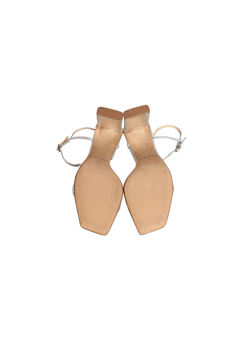 METALLIC T-STRAP SANDALS 34