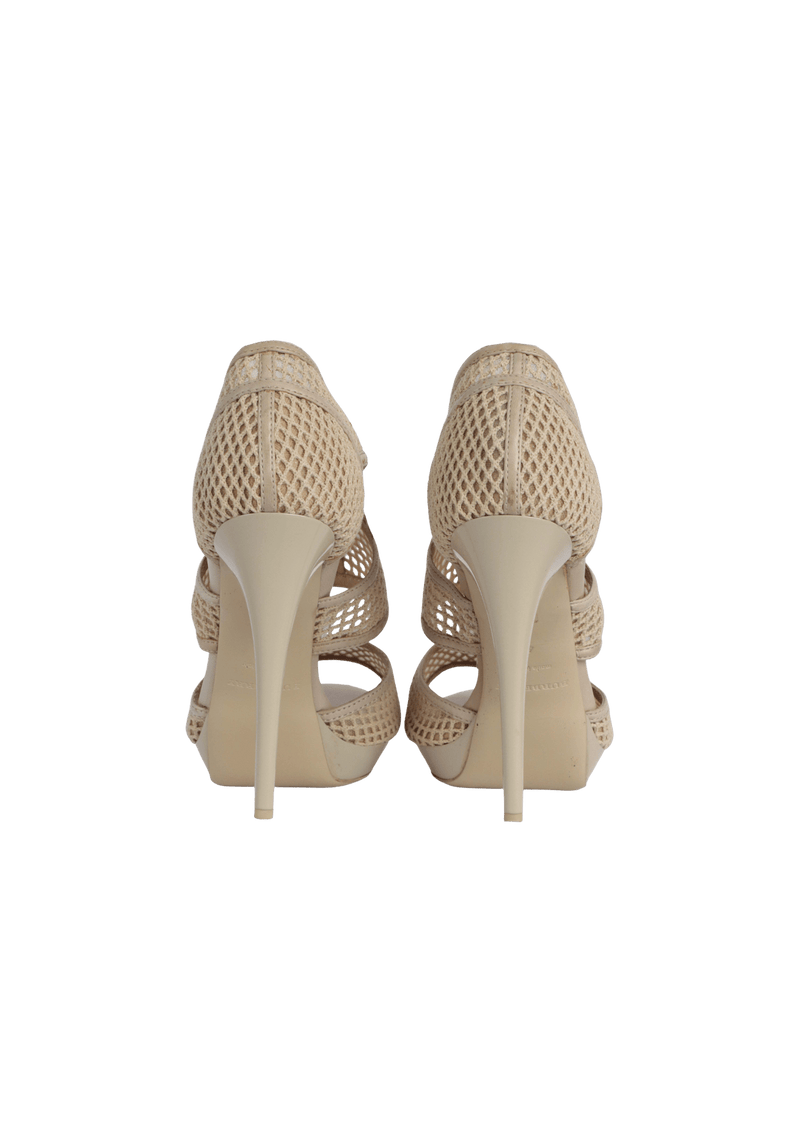 LEATHER MESH SANDALS 38