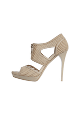 LEATHER MESH SANDALS 38