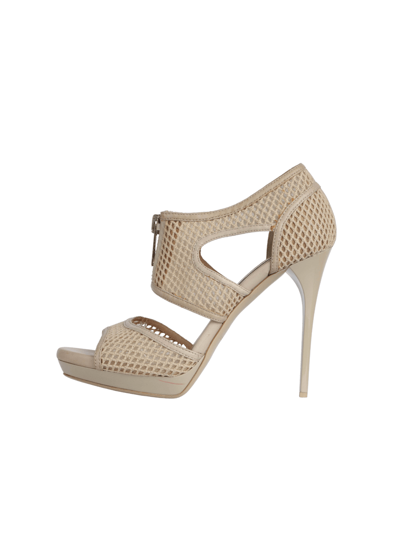 LEATHER MESH SANDALS 38