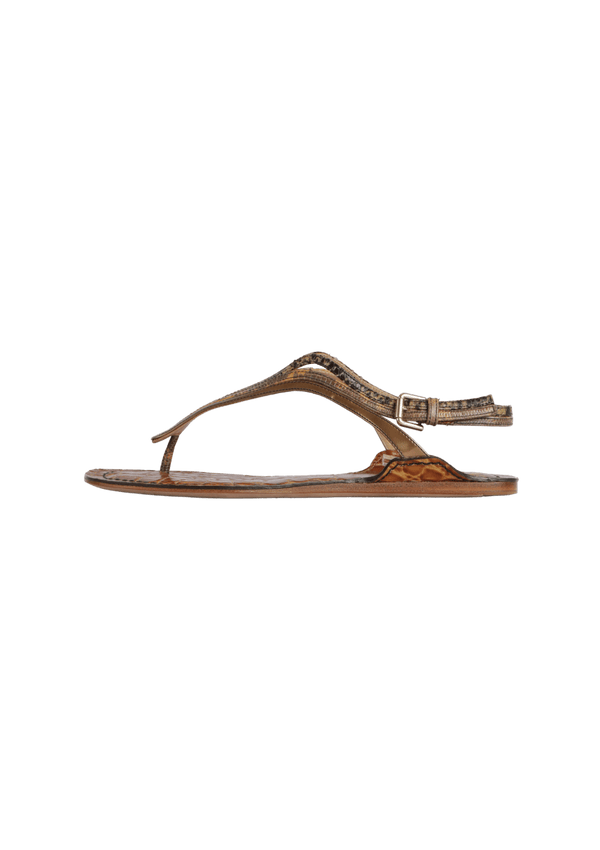 LEATHER SLINGBACK SANDALS 34