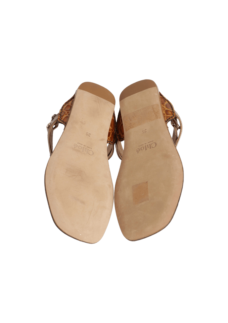 LEATHER SLINGBACK SANDALS 34