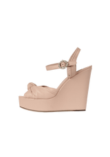 CRYSTAL WEDGE LEATHER SANDALS 38