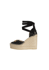 GG MARMONT WRAP PLATFORM ESPADRILLE WEDGES 36.5