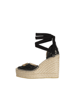 GG MARMONT WRAP PLATFORM ESPADRILLE WEDGES 36.5