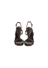 HORSEBIT T STRAP LEATHER SANDALS 35.5