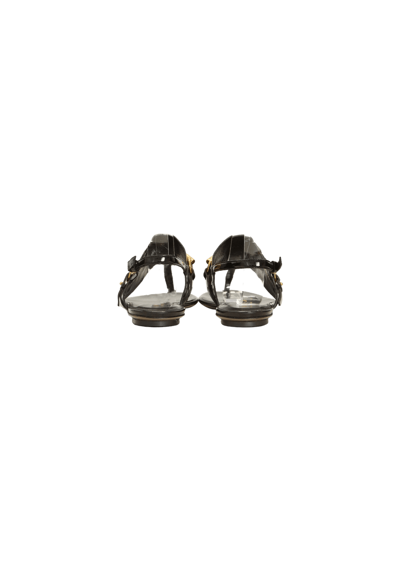 PATENT LEATHER SLINGBACK SANDALS 35.5