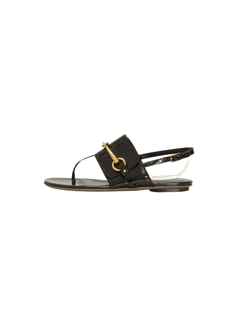 PATENT LEATHER SLINGBACK SANDALS 35.5