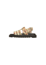 VINTAGE CHECK LEATHER BUCKLED SANDALS 24