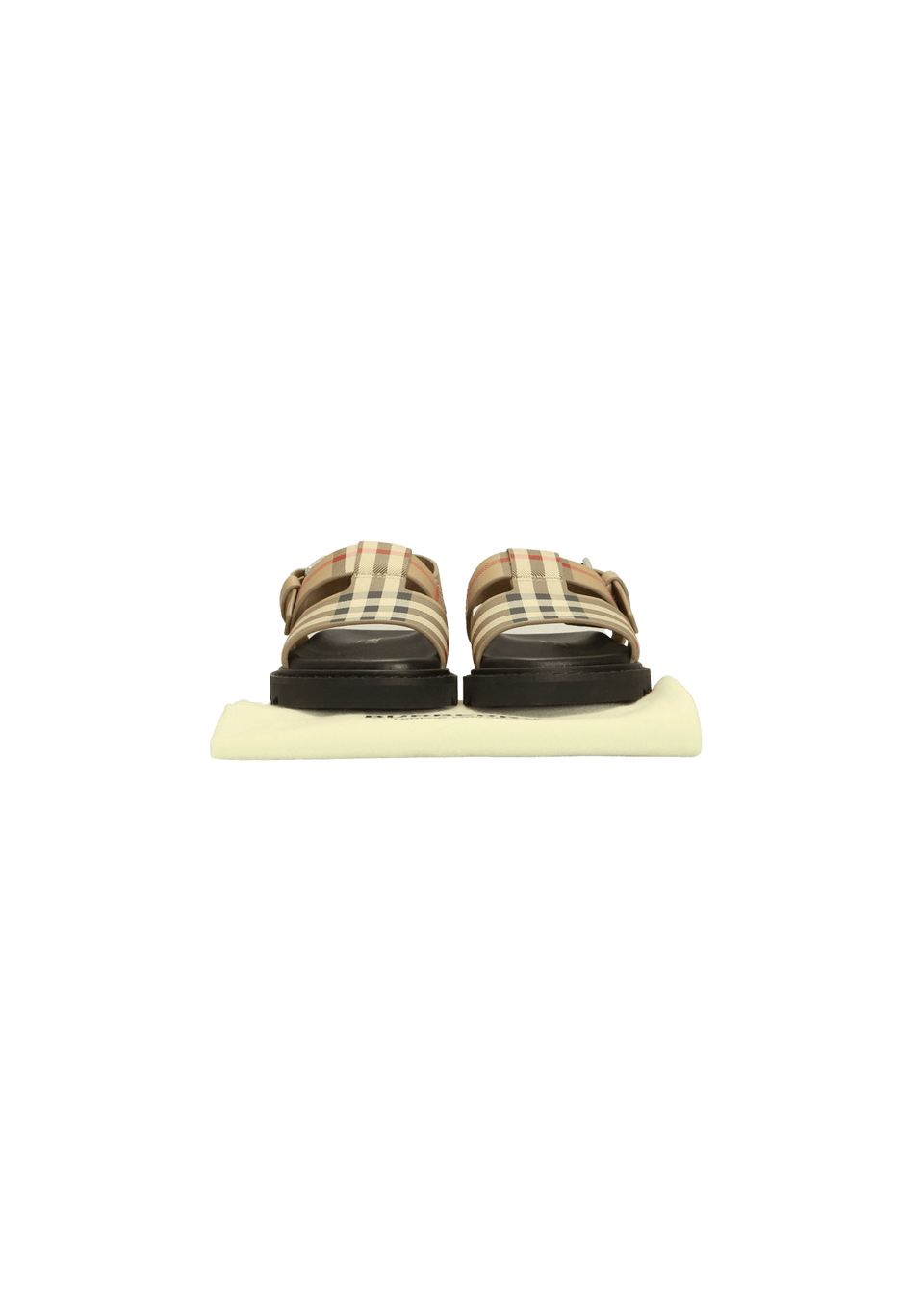 VINTAGE CHECK LEATHER BUCKLED SANDALS 24