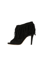 FRINGE OPEN TOE ANKLE BOOTS  37