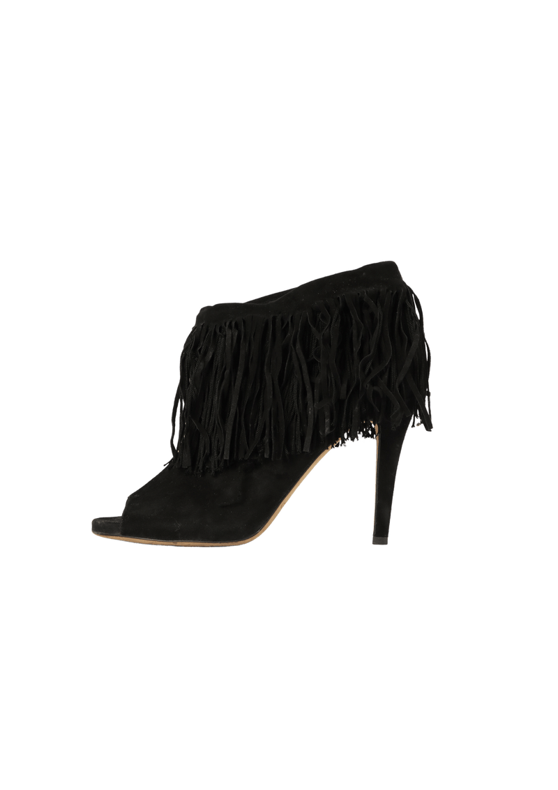 FRINGE OPEN TOE ANKLE BOOTS  37