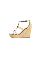 FLOWER ESPADRILLE WEDGE SANDALS 36.5