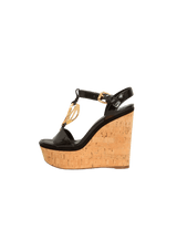 PATENT VEDETTE WEDGE SANDALS 34