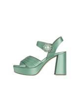 EMBELLISHED SATIN SANDALS 36