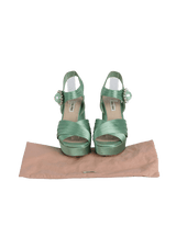 EMBELLISHED SATIN SANDALS 36