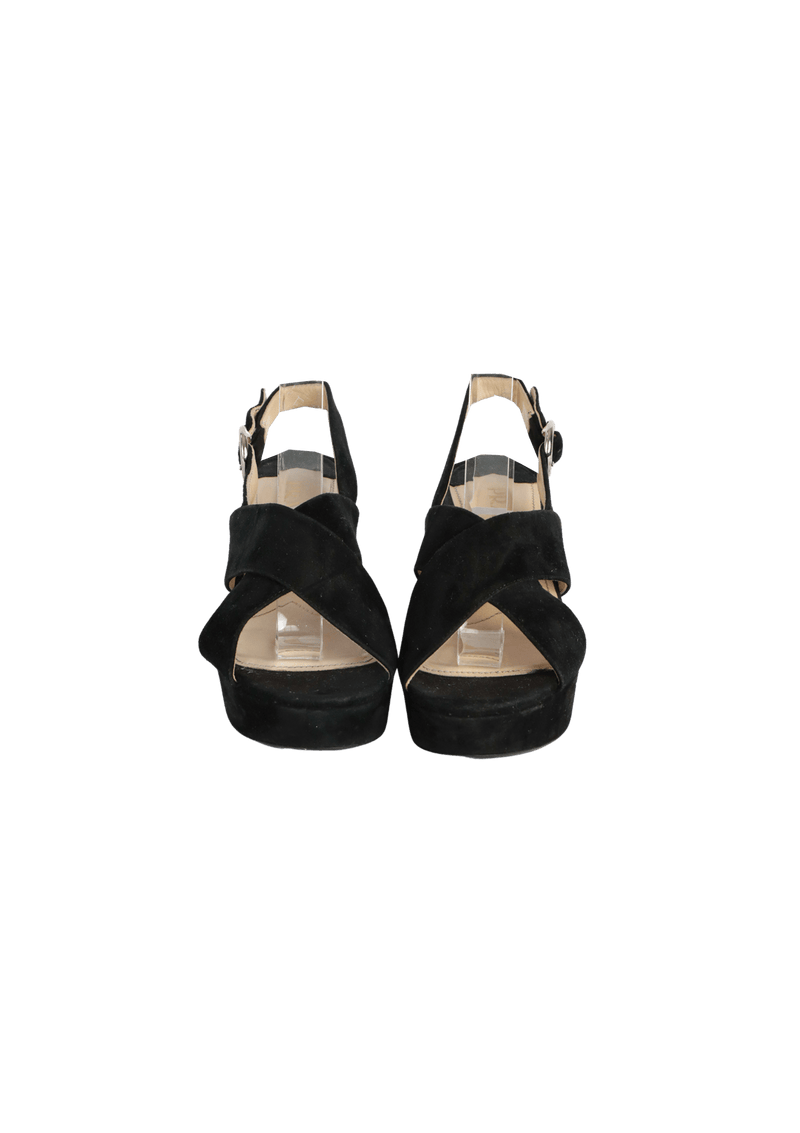 SUEDE SLINGBACK SANDALS 34.5