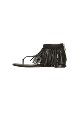 LEATHER FRINGE SANDALS 36.5