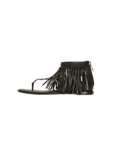 LEATHER FRINGE SANDALS 36.5