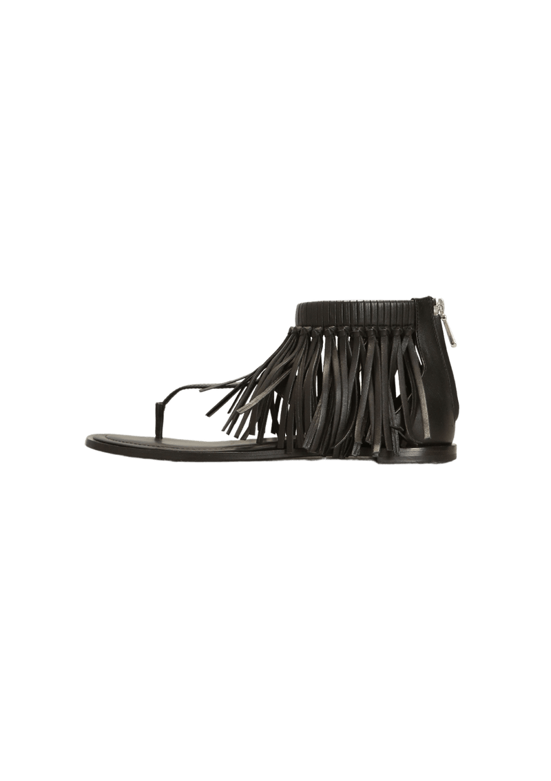 LEATHER FRINGE SANDALS 36.5