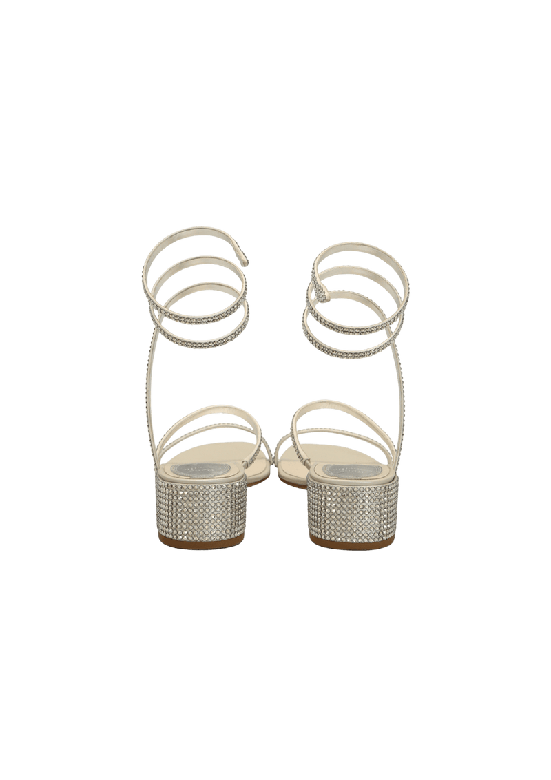 CLEO CRYSTAL-EMBELLISHED SATIN SANDALS 34