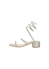 CLEO CRYSTAL-EMBELLISHED SATIN SANDALS 34