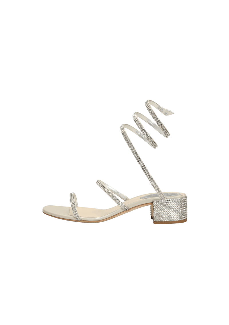 CLEO CRYSTAL-EMBELLISHED SATIN SANDALS 34