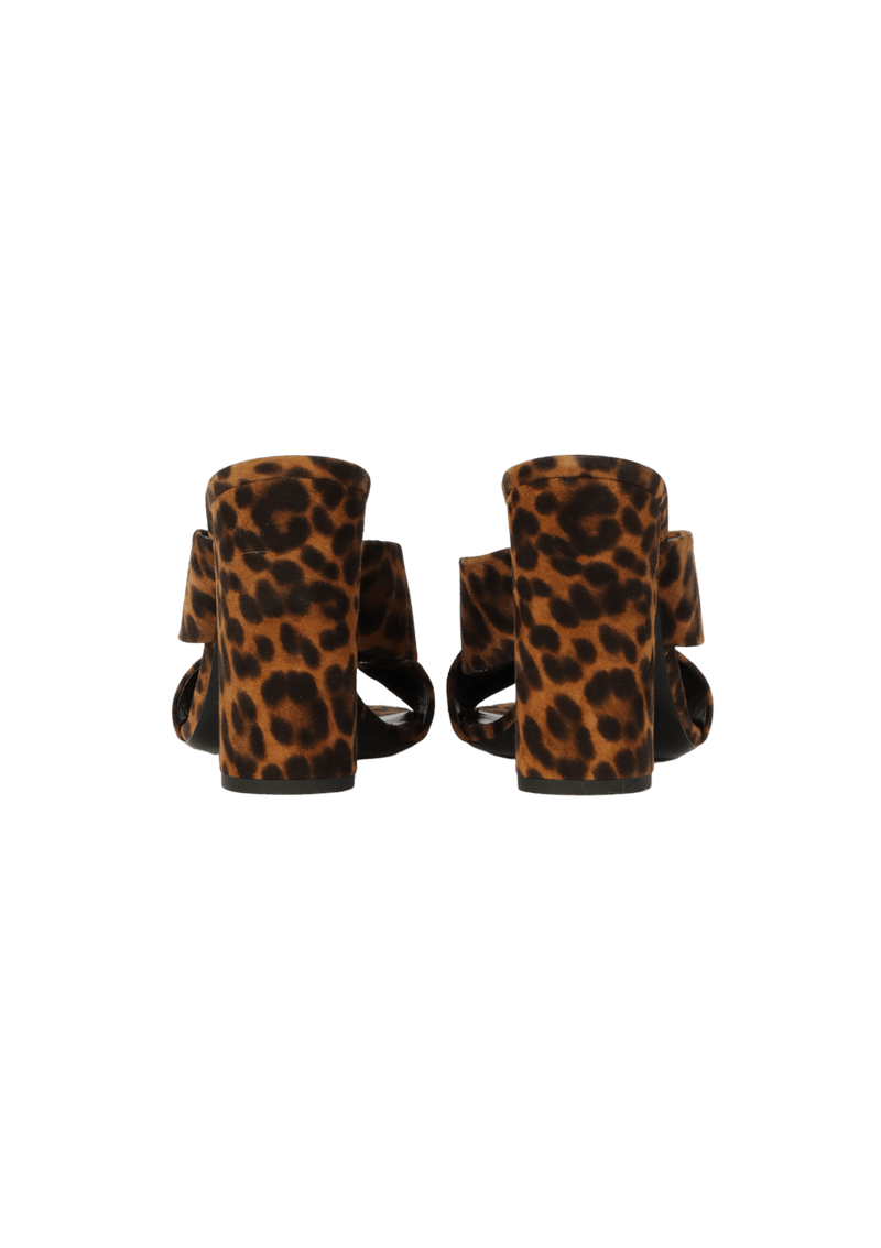 BIANCA LEOPARD HEELED MULES 36