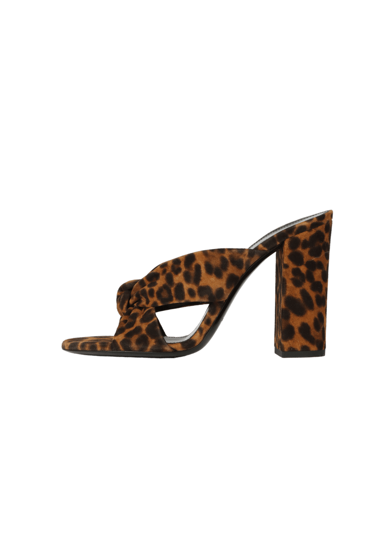 BIANCA LEOPARD HEELED MULES 36