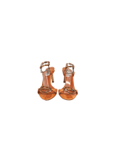 EMBOSSED LEATHER BEADED SANDALS 37