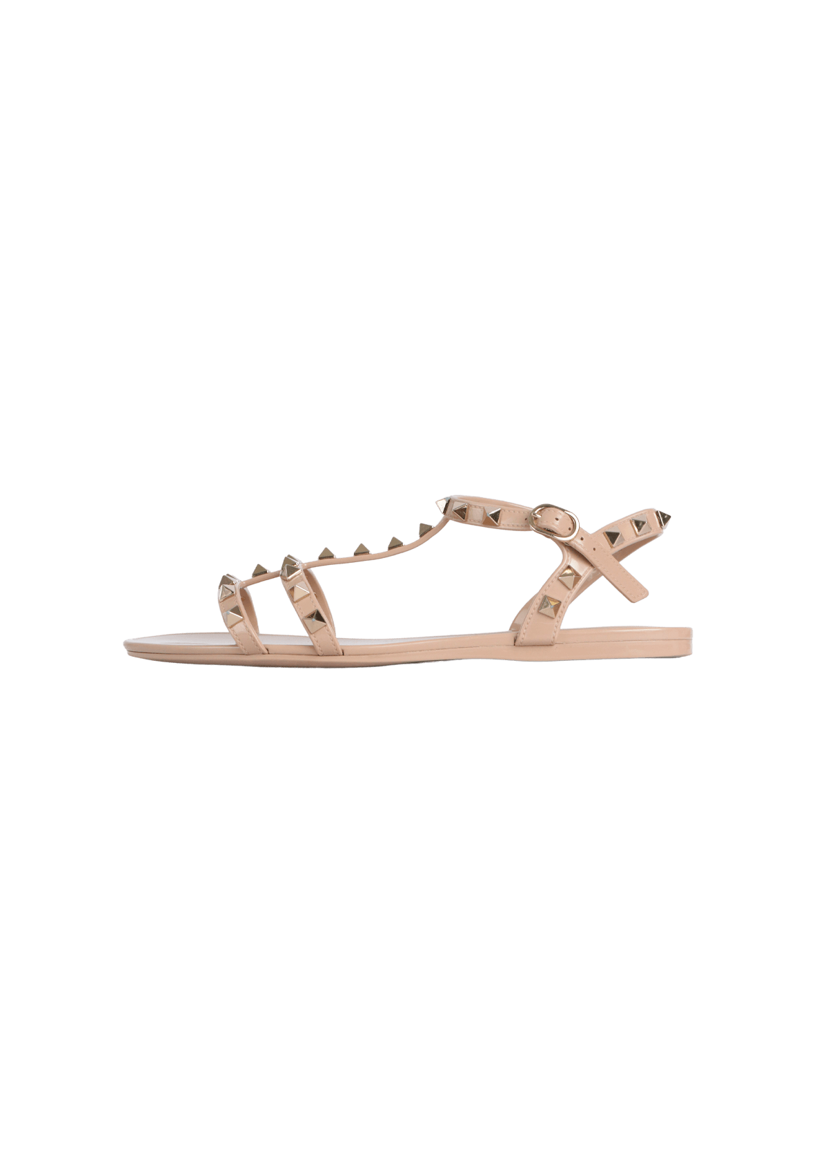 SANDÁLIA VALENTINO ROCKSTUD RUBBER SANDALS 35 BEGE ORIGINAL – Gringa