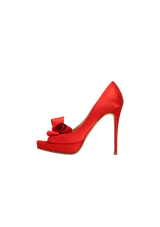 SATIN BOW PEEP TOE 36